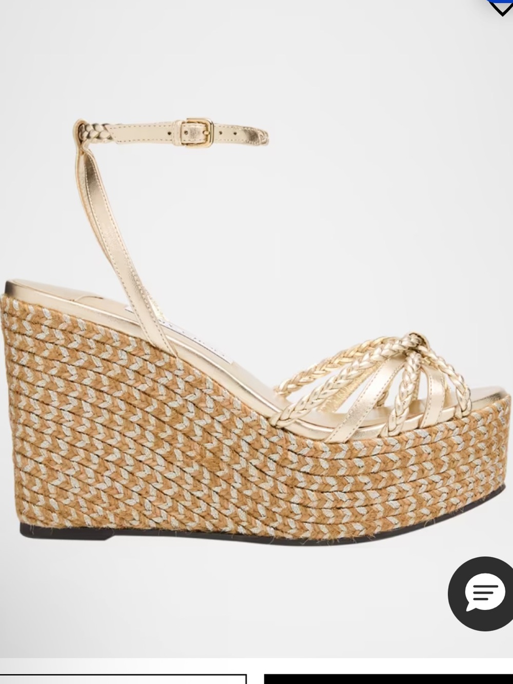 Jimmy Choo Metallic gold Dree wedges NIB and dust bag!!
